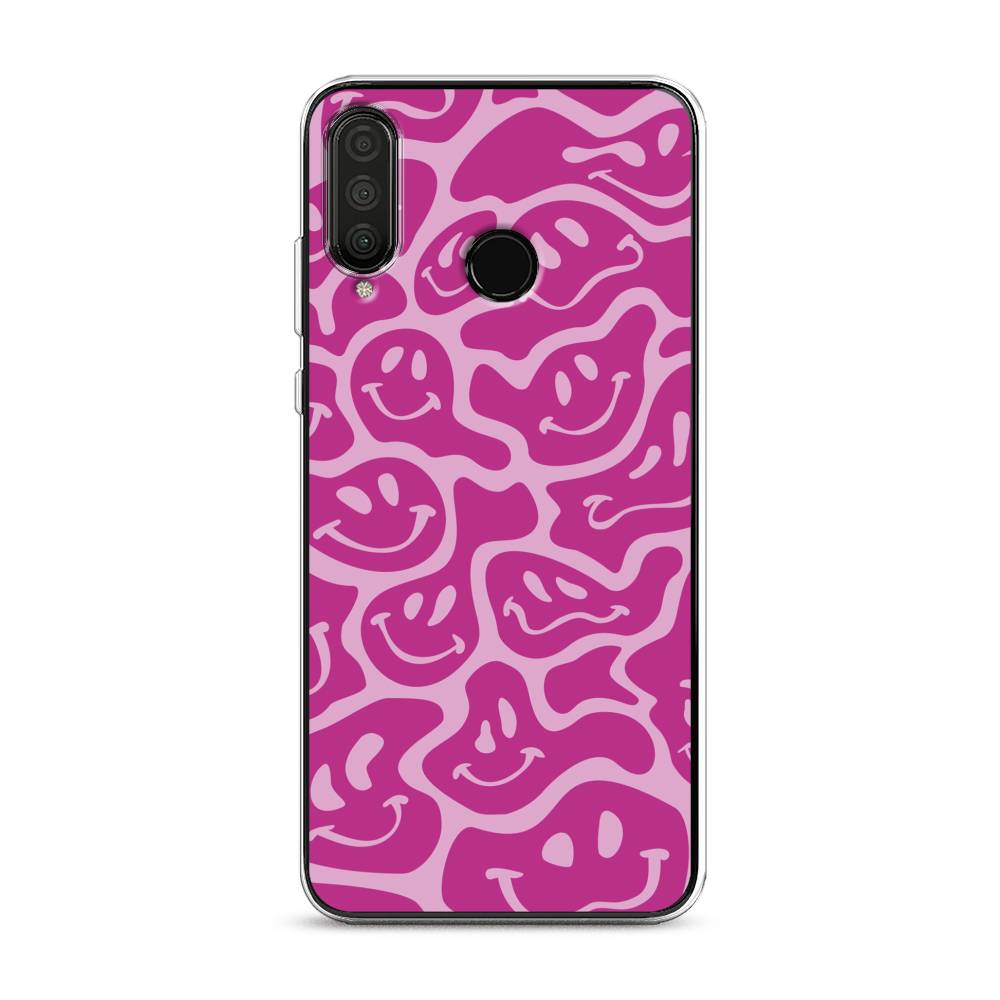 

Чехол на Huawei P30 Lite "Расплывчатые смайлики розовые", Фиолетовый, 610750-6
