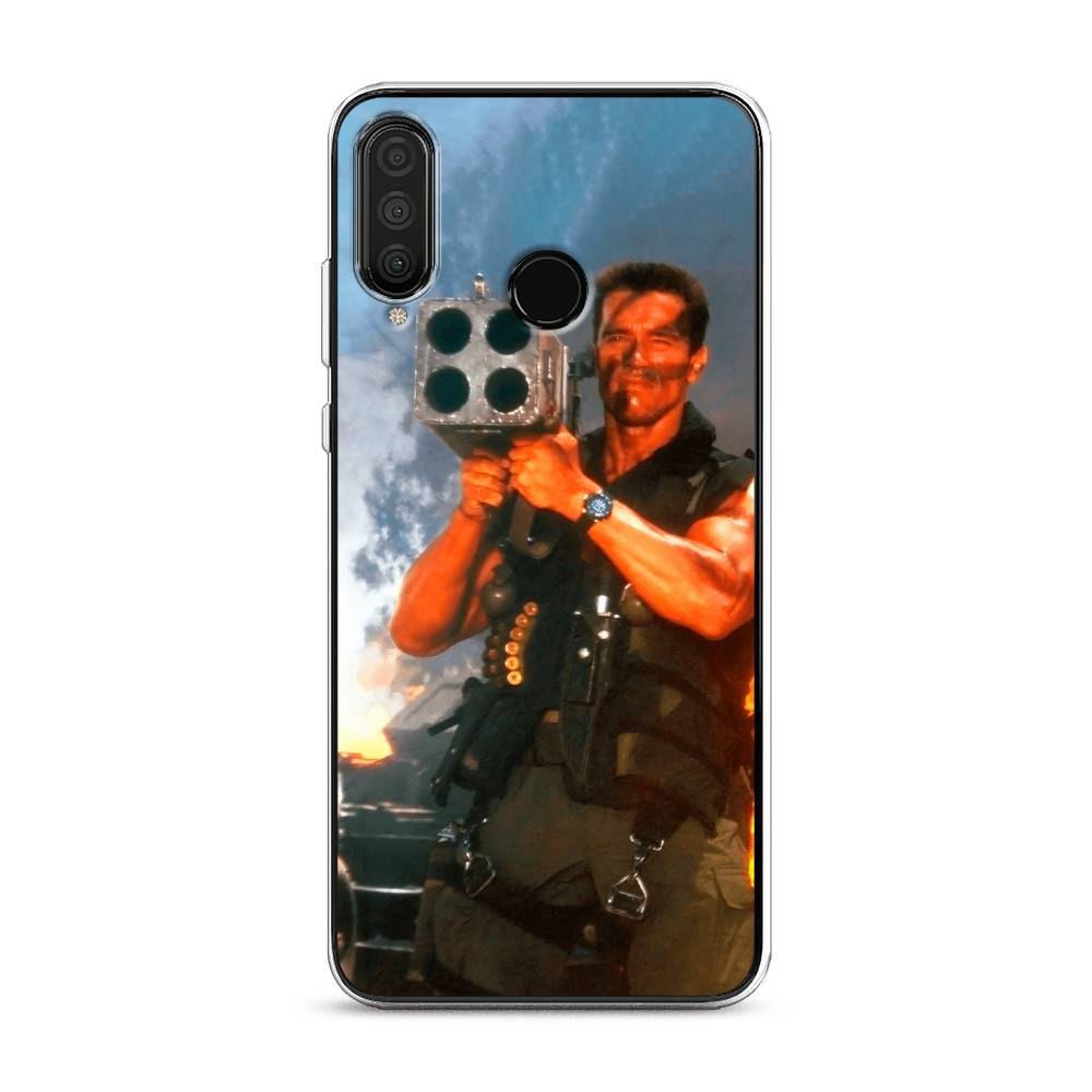 

Чехол на Huawei P30 Lite "Арнольд Шварцнеггер с базукой", Голубой;коричневый, 610750-6