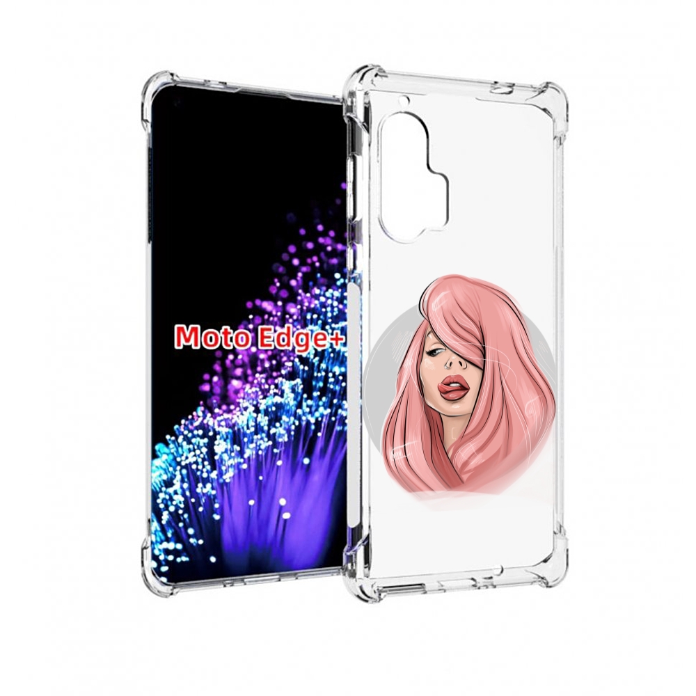 

Чехол MyPads лицо-девушки-с-розовыми-волосами женский для Motorola Edge+ Plus, Прозрачный, Tocco
