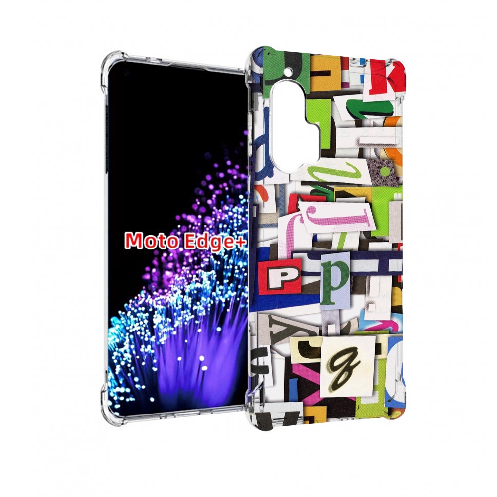 

Чехол MyPads ломанные-буквы для Motorola Edge+ Plus, Прозрачный, Tocco
