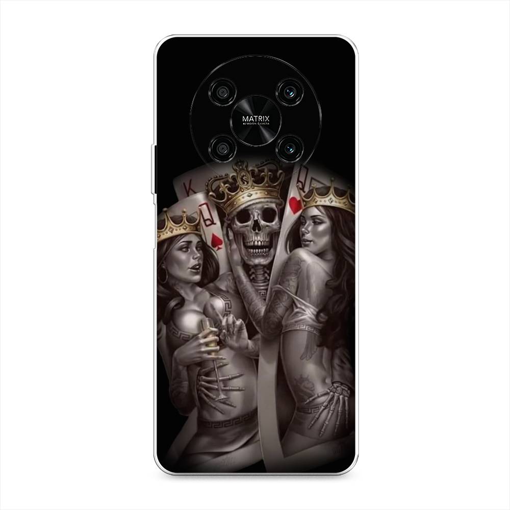 

Чехол на Honor X9 4G/Magic4 Lite 4G "Карты король и королевы", Серый;желтый, 6108150-6
