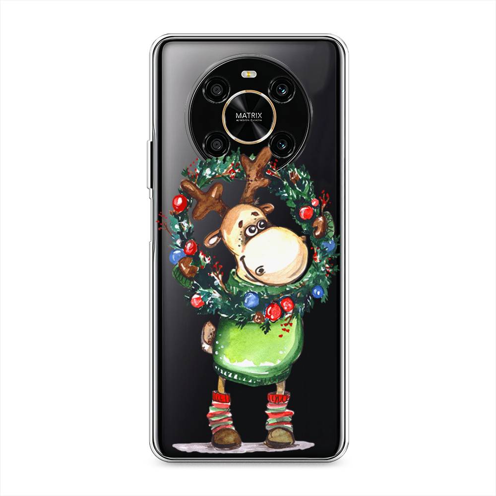 

Чехол на Honor X9 4G/Magic4 Lite 4G "Олень с новогодним венком", 6108150-4
