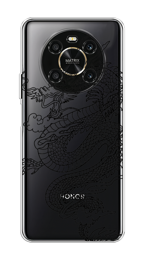 

Чехол на Honor X9 4G/Magic4 Lite 4G "Большой китайский дракон", Черный;серый, 6108150-1