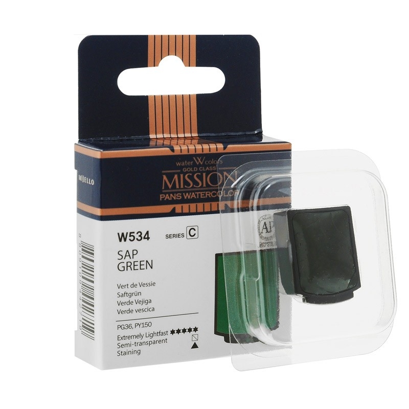 

Акварель Mijello "Mission Gold Pan" W534 Травяной зеленый, Mission Gold Pan