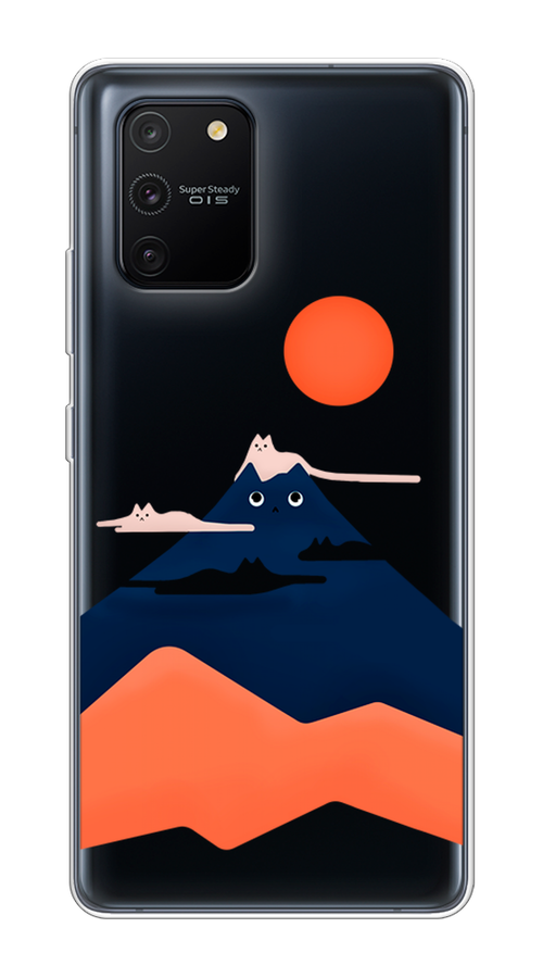 

Чехол на Samsung Galaxy A91 "Кот-гора", Черный;оранжевый, 29950-4