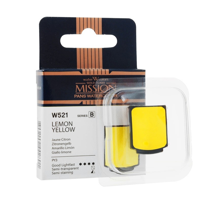 

Акварель Mijello "Mission Gold Pan" W521 Желтый лимонный, Mission Gold Pan