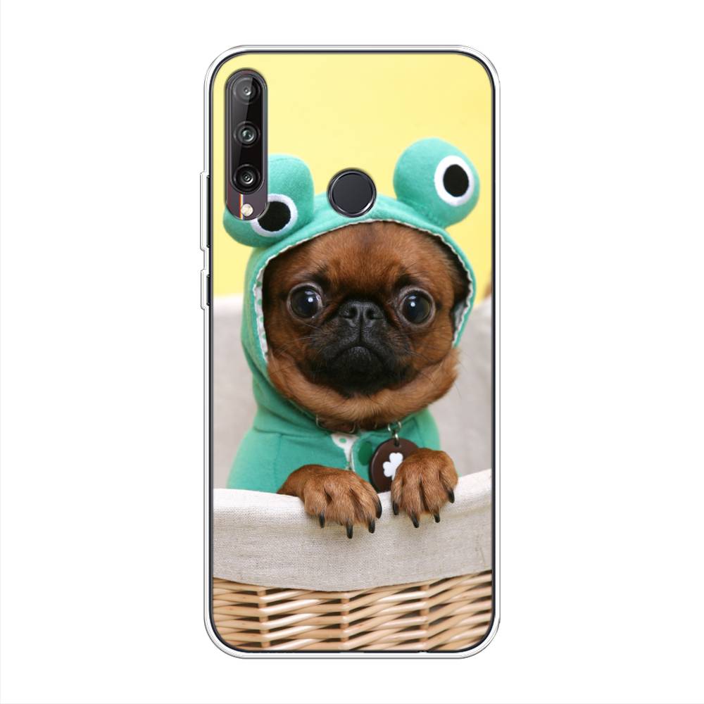 

Чехол на Huawei P40 Lite E/Y7p/Honor 9C "Собачка в шапке лягушки", Коричневый;желтый;голубой, 612450-1