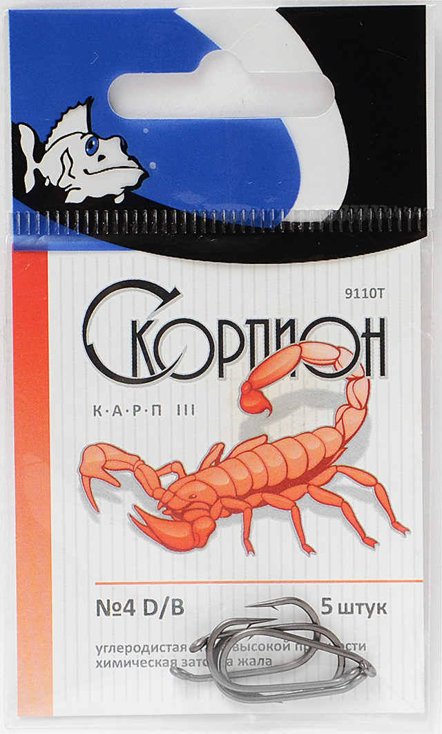 

Одинарные крючки Wide Gape классические №4, оголовок с колечком, прямое острие, с бородкой, Черный, Карп II