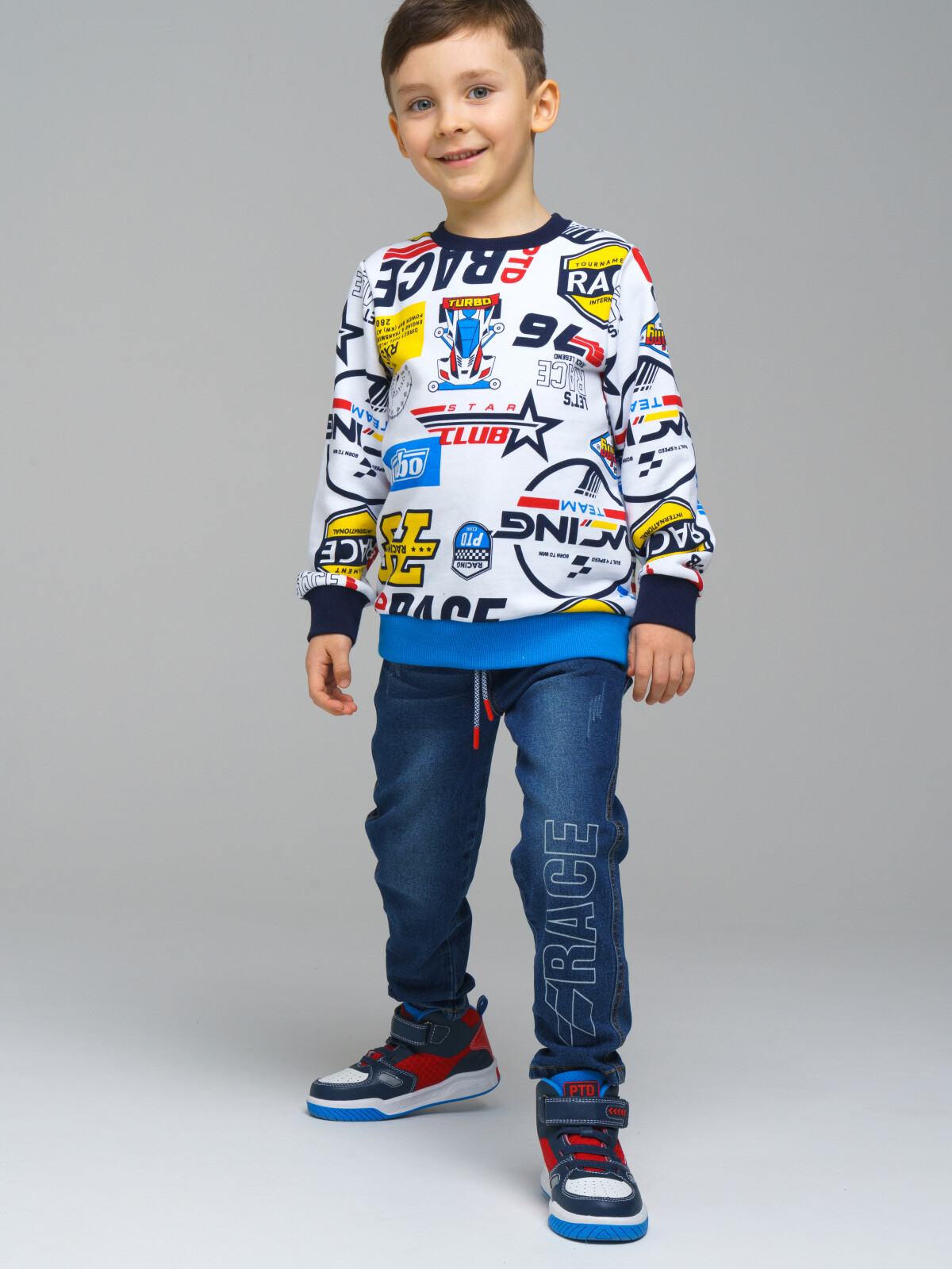 

Джинсы детские PlayToday Kids 12312044, тёмно-синий, 104, Серый, 12312044