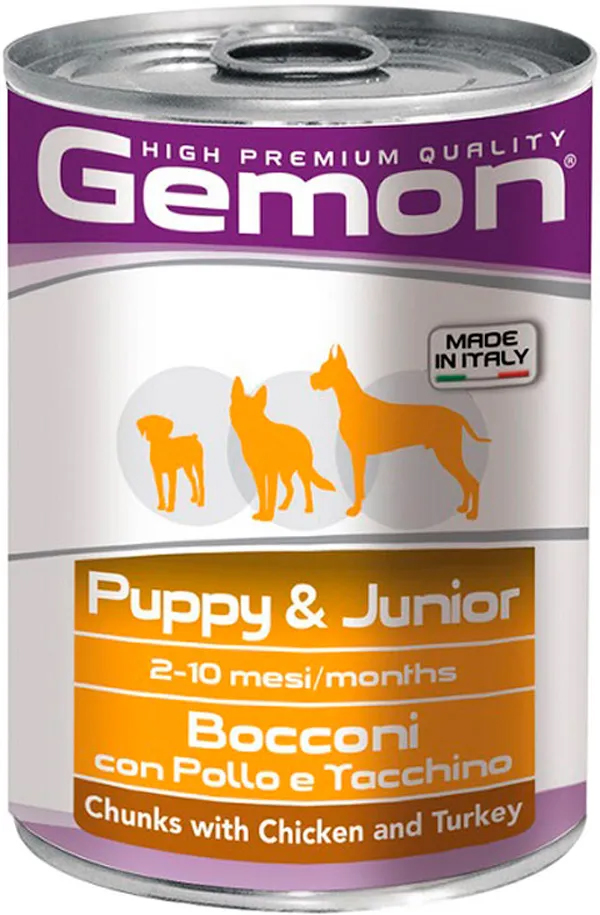 Консервы для собак Gemon Puppy & Junior с курицей и индейкой, 415 г