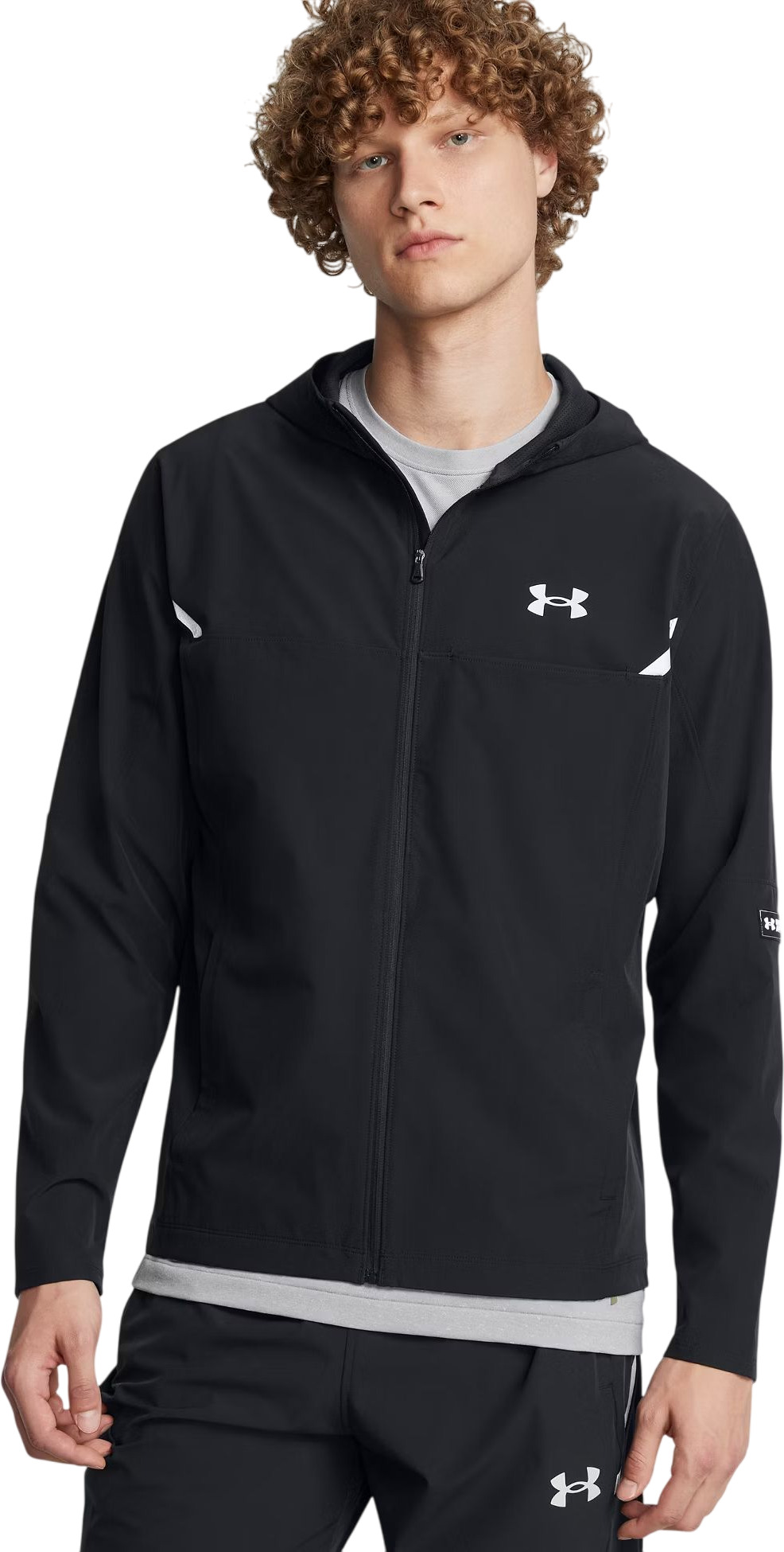 

Ветровка мужская UNDER ARMOUR Core+ Woven черная SM, Черный, Core+ Woven