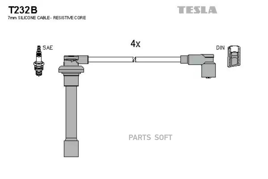 TESLA Провода зажигания TESLA T232B 4720₽