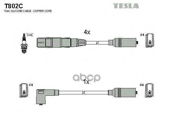 TESLA Провода зажигания TESLA T802C 5200₽