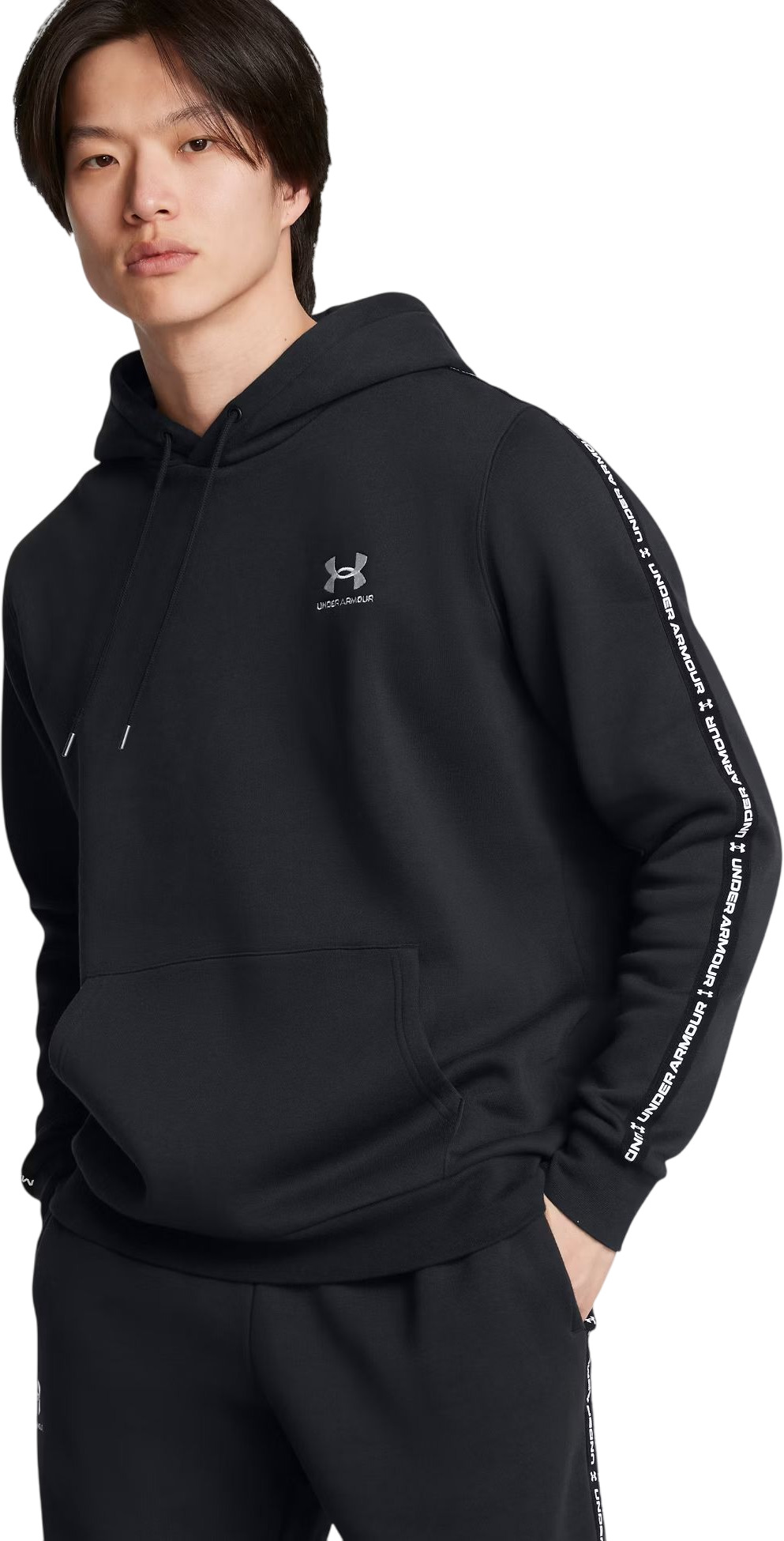 Худи мужское UNDER ARMOUR Icon Fleece HD Taping черное XL 9999₽