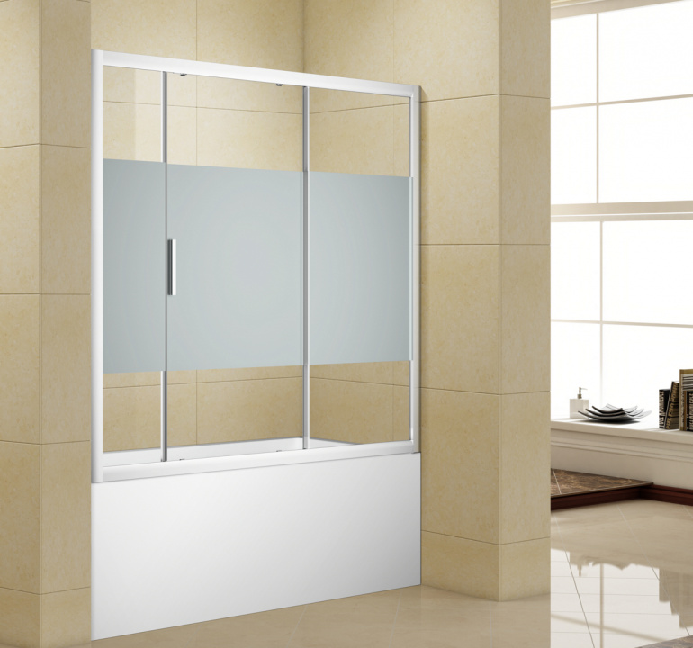 Перегородка (шторка, ширма) на ванну Aquanet Practic AE10-B-150H150U-CP, прозрачное стекло душевая дверь aquanet alfa naa6121 120 прозрачное стекло