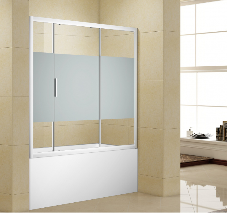 Перегородка (шторка, ширма) на ванну Aquanet Practic AE10-B-170H150U-CP, прозрачное стекло универсальная шторка для ванны aquanet