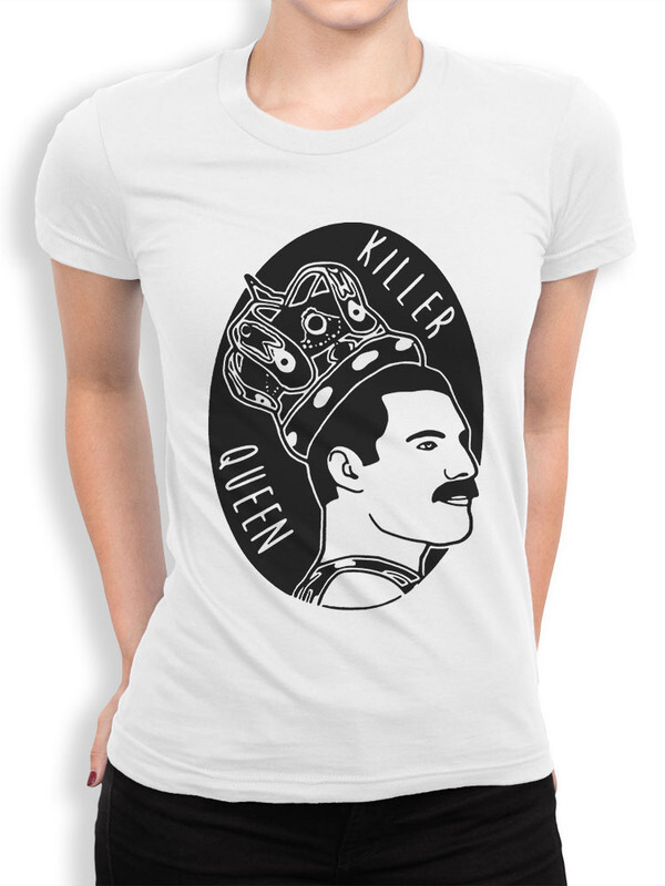 

Футболка женская Design Heroes Группа Queen - Killer Queen белая 3XL, Группа Queen - Killer Queen