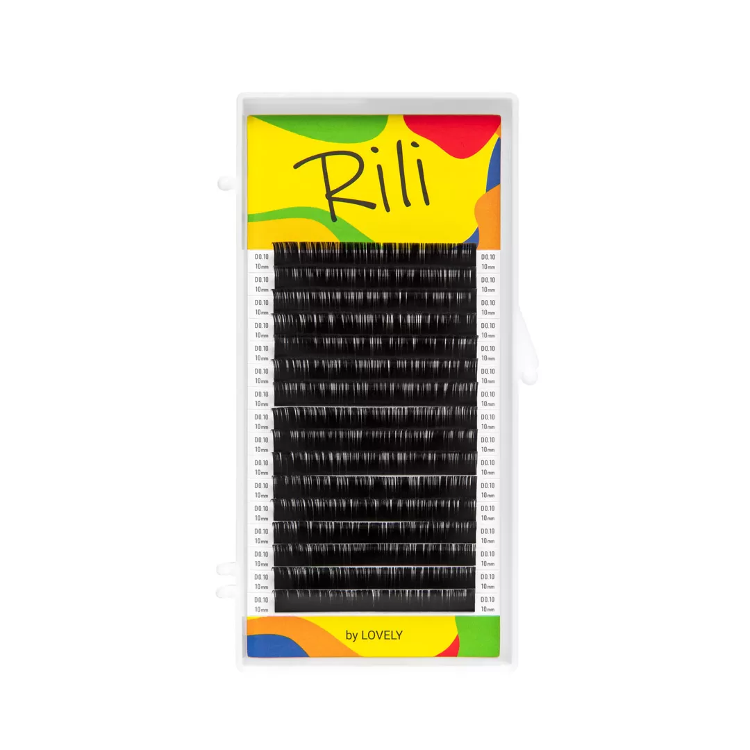 

Ресницы Rili черные 16 линий изгиб L толщина 0,07 длина 10