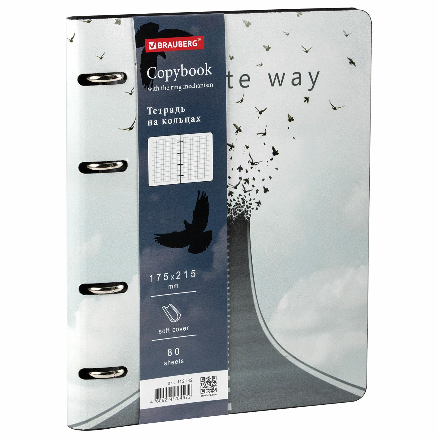 

Тетрадь на кольцах Brauberg Infinite way А5 (180х220 мм) 80 л клетка 2 шт (112132)