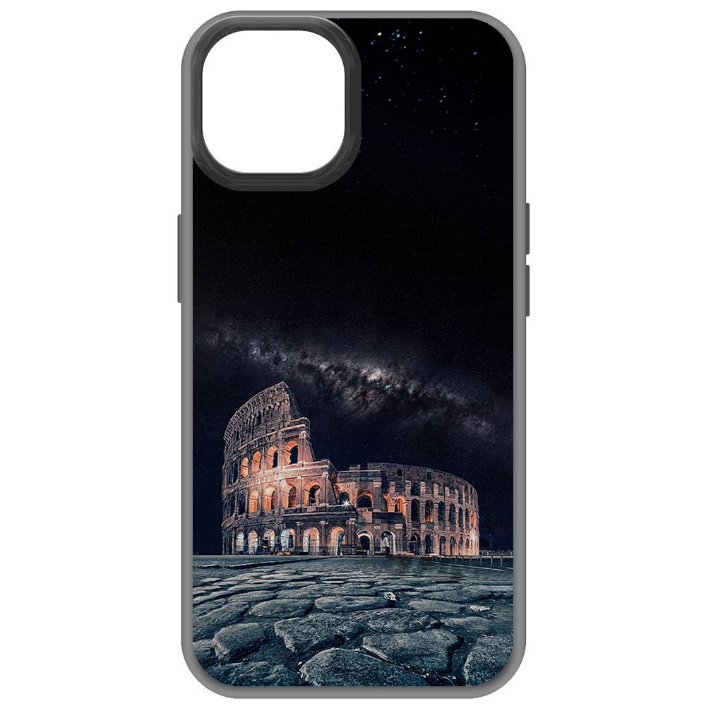 

Чехол-накладка Krutoff Soft Case Италия, Колизей для iPhone 15 черный