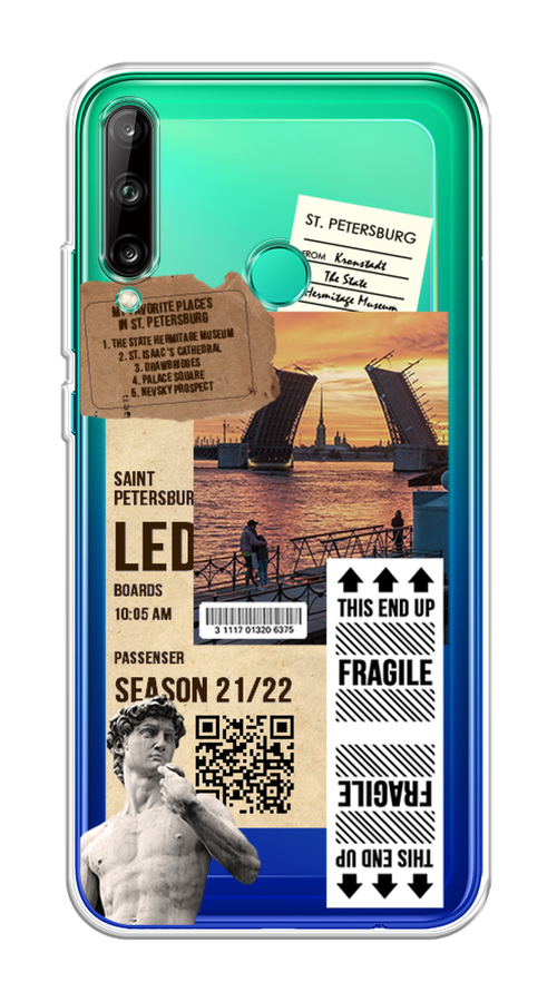 

Чехол на Huawei P40 Lite E/Y7p/Honor 9C "Санкт-Петербург коллаж", Коричневый;бежевый;белый, 612450-6