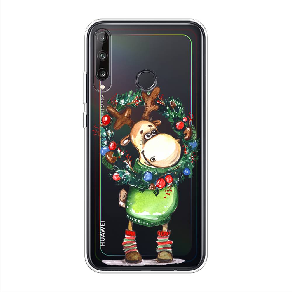 

Чехол на Huawei P40 Lite E/Y7p/Honor 9C "Олень с новогодним венком", 612450-4