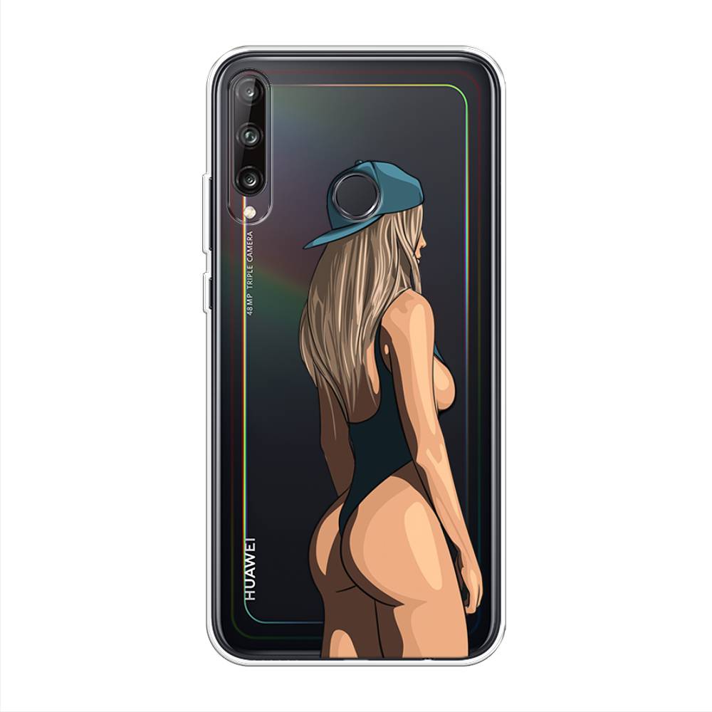 

Чехол на Huawei P40 Lite E/Y7p/Honor 9C "Девушка в черном купальнике", Зеленый;бежевый;черный, 612450-6