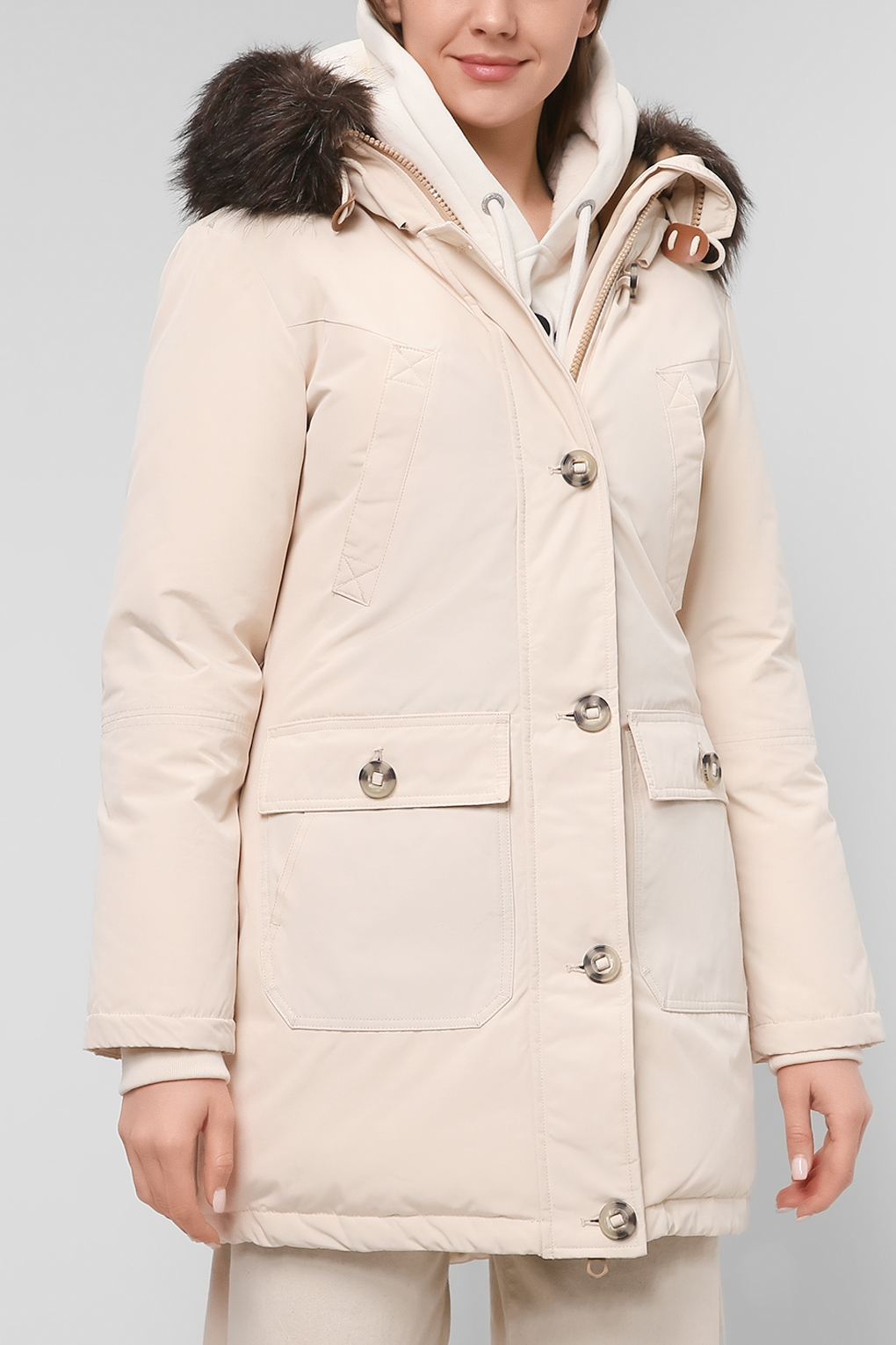 

Парка женская Superdry W5011037A бежевая 14, W5011037A