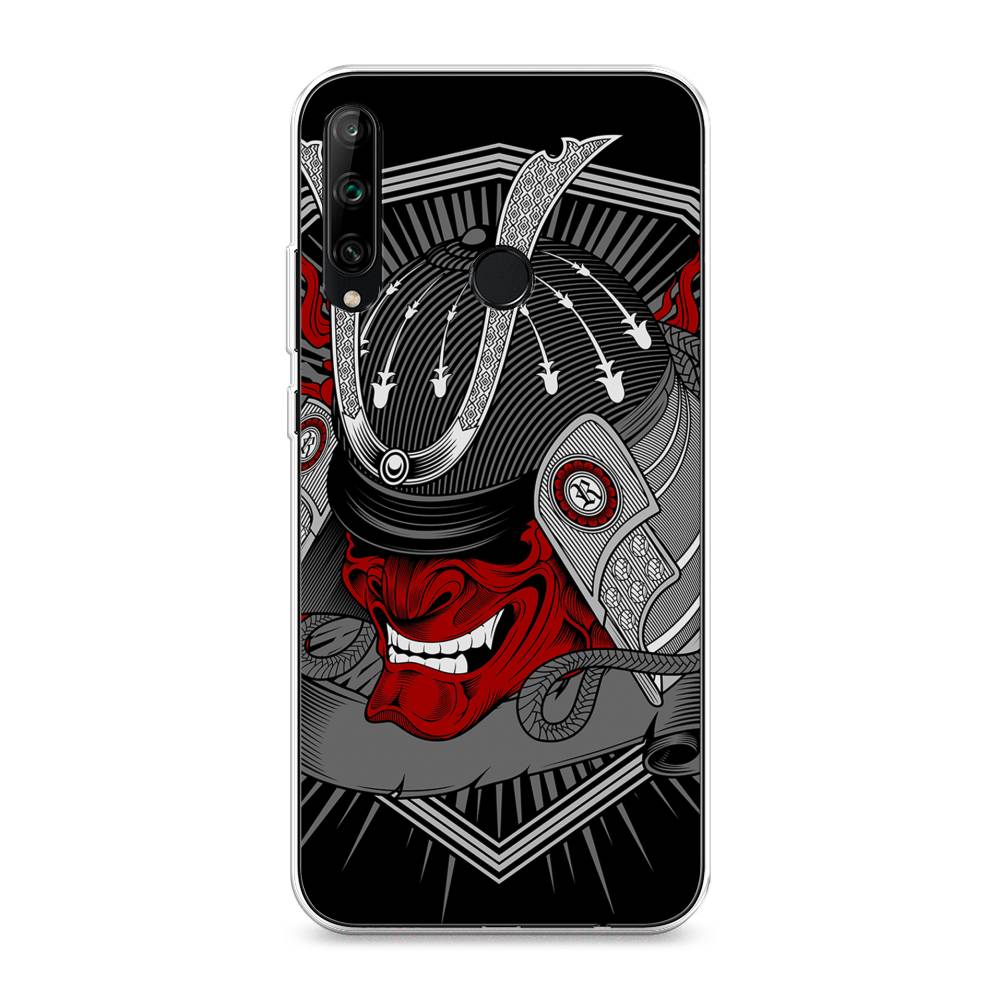 

Чехол на Honor 9C/Huawei P40 Lite E/Y7p "Красная маска самурая", Белый;красный;черный, 612550-4
