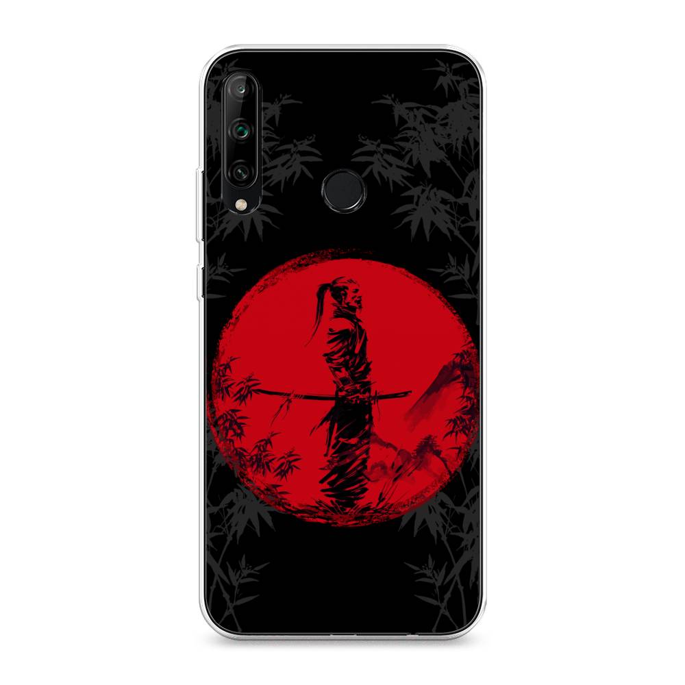 

Чехол на Honor 9C/Huawei P40 Lite E/Y7p "Самурай на красном фоне", Черный;красный;серый, 612550-4