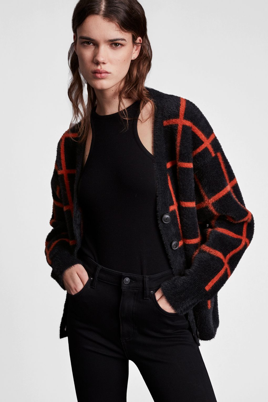 

Кардиган женский Allsaints WK014V черный S, WK014V