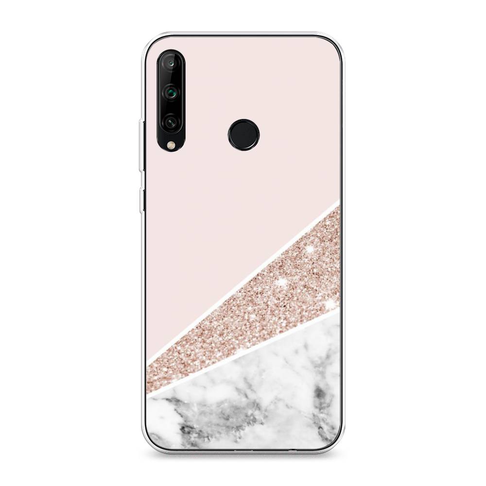 

Чехол на Honor 9C/Huawei P40 Lite E/Y7p "Блестящий розовый мрамор", 612550-3
