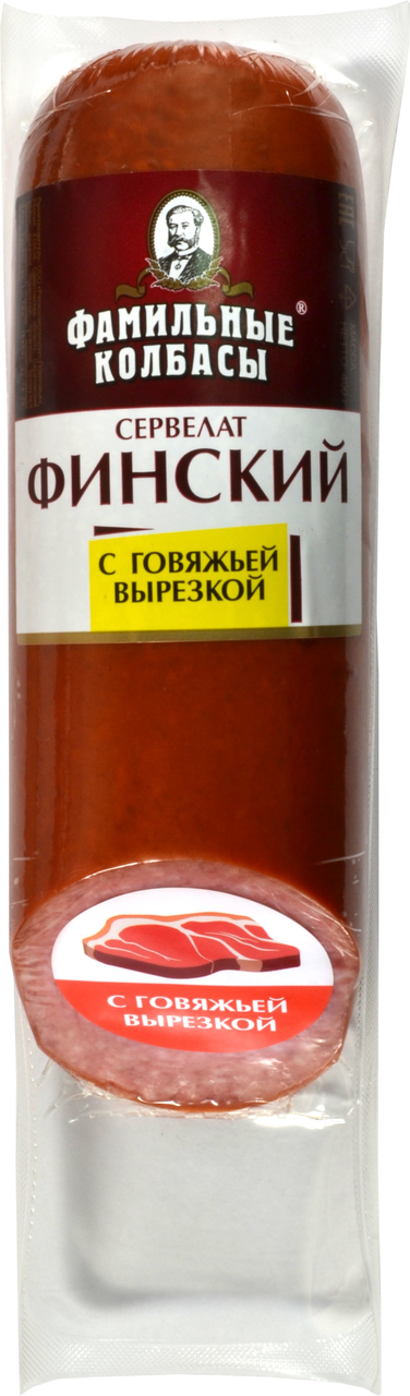

Колбаса Фамильные Колбасы Сервелат Финский полукопченая 400 г