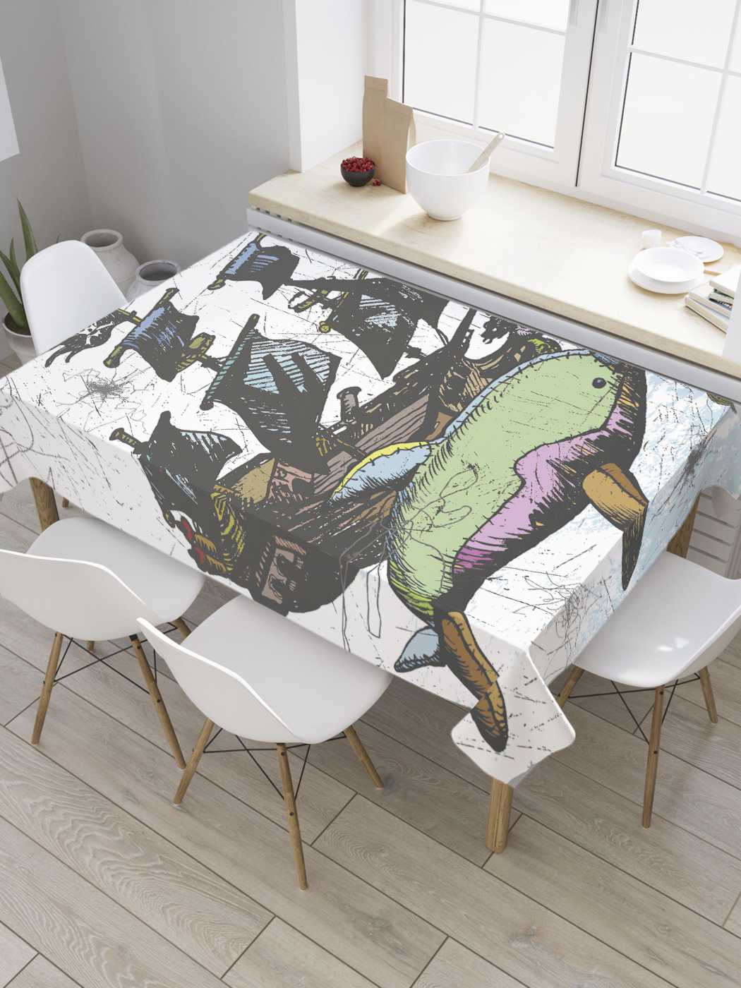 

Скатерть прямоугольная JoyArty "Пиратский парусник" из сатена, 120x145 см, Коричневый, Пиратский парусник