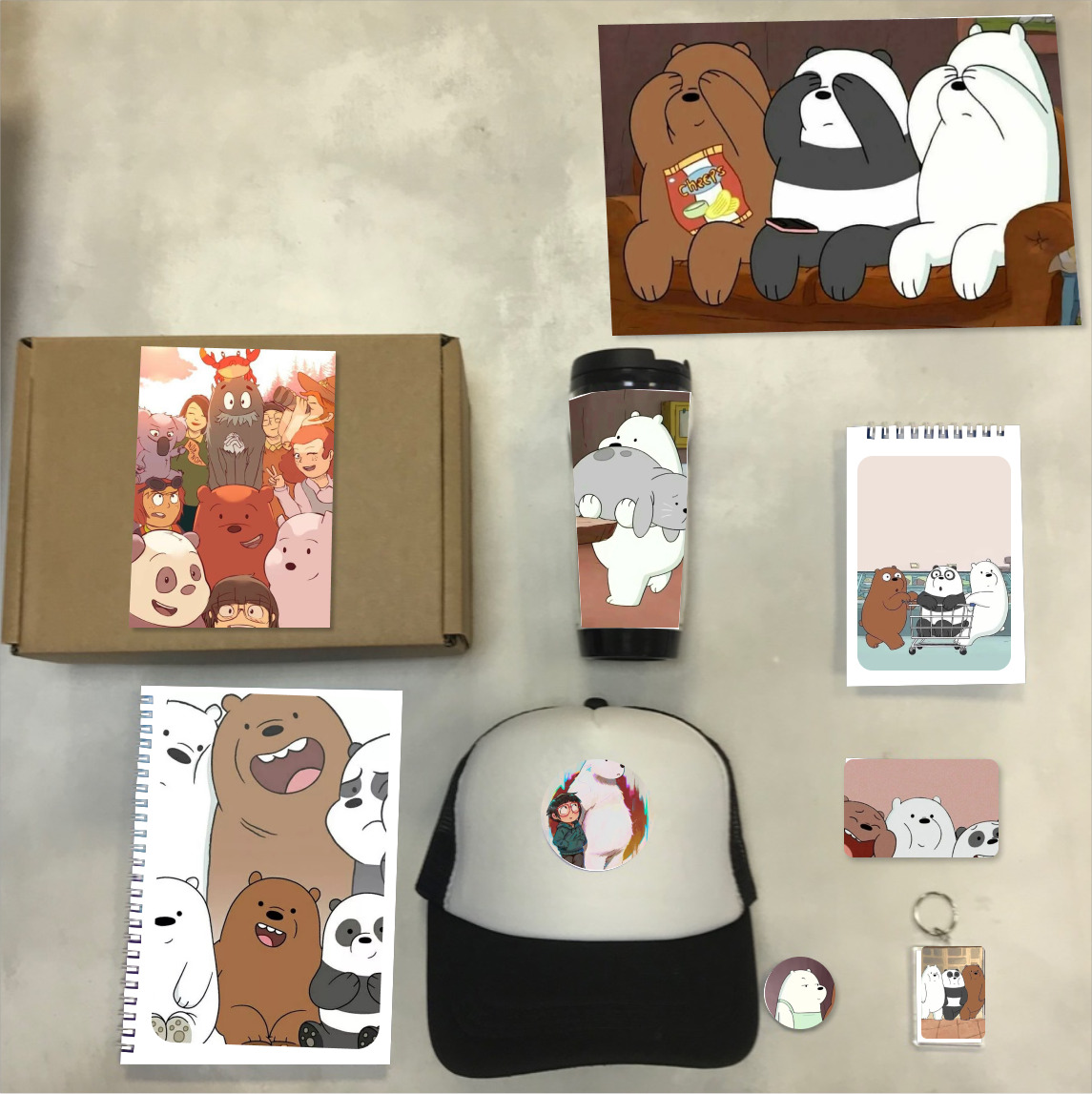 

Бокс с подарком принт Вся правда о медведях, We Bare Bears ВB0007, 8 предметов