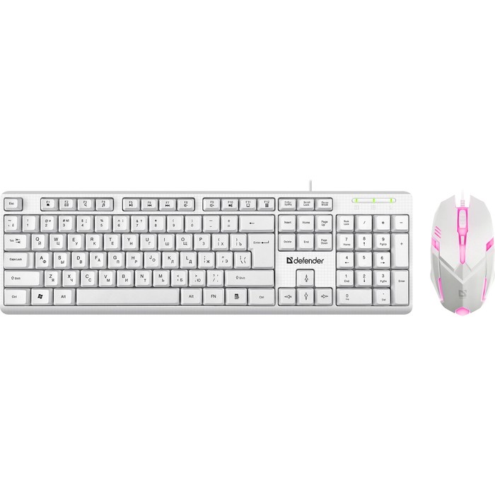 Комплект клавиатура и мышь Defender Motion C-977, проводной, белый