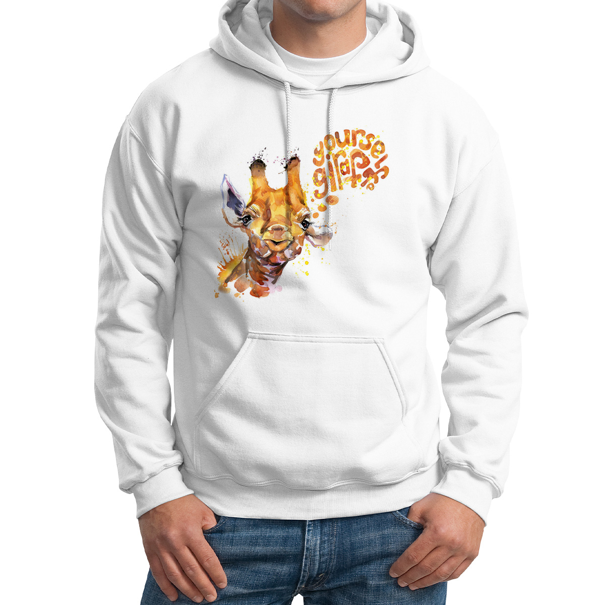 фото Худи унисекс coolpodarok краски your self giraph жираф белое 62 ru
