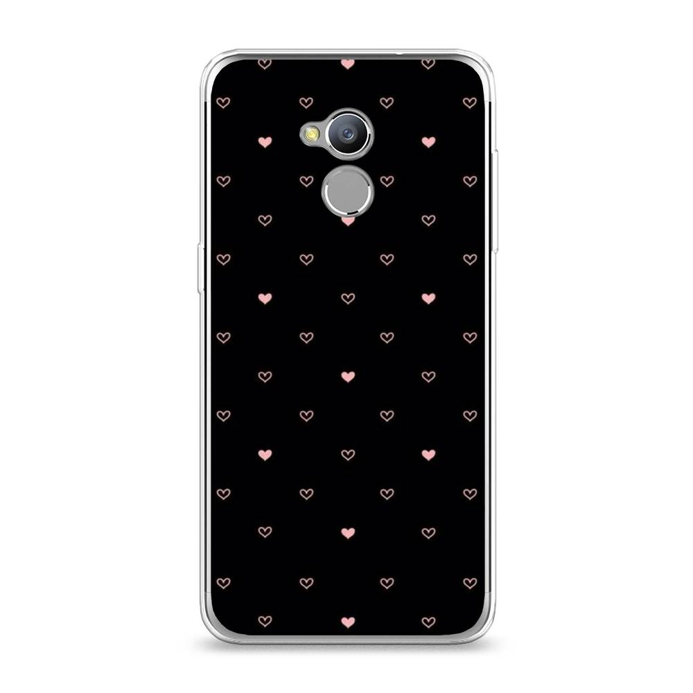 

Чехол Awog на ZTE Blade V7 Lite / ЗТЕ Блэйд V7 Lite "Черный фон и сердечки", 130450-3