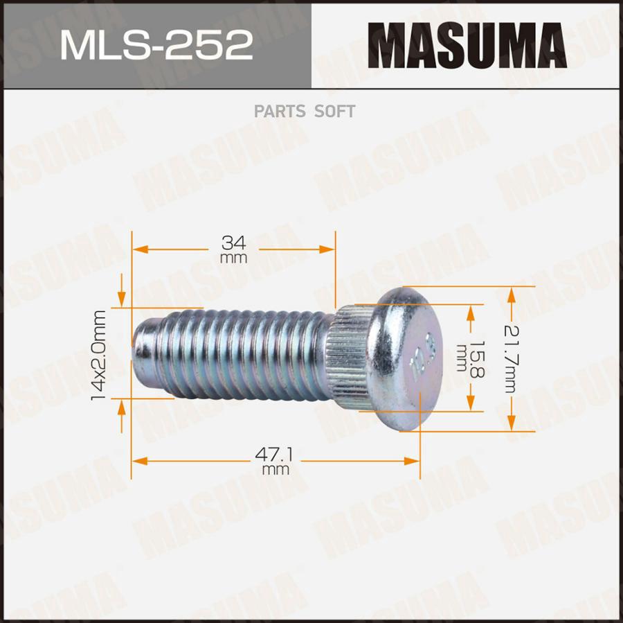 

Шпилька masuma 14x2.0мм, l=47.1мм / ford