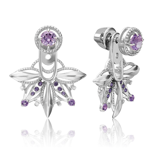 

Серьги-пусеты из серебра с аметистом/эмалью PLATINA jewelry 02-4736-00-203-0200-69_0, 02-4736-00-203-0200-69_0