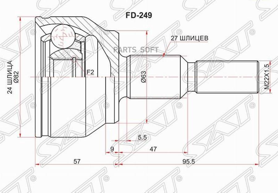 

SAT FD-249 Шрус наружный FORD FOCUS III 2.0 1шт