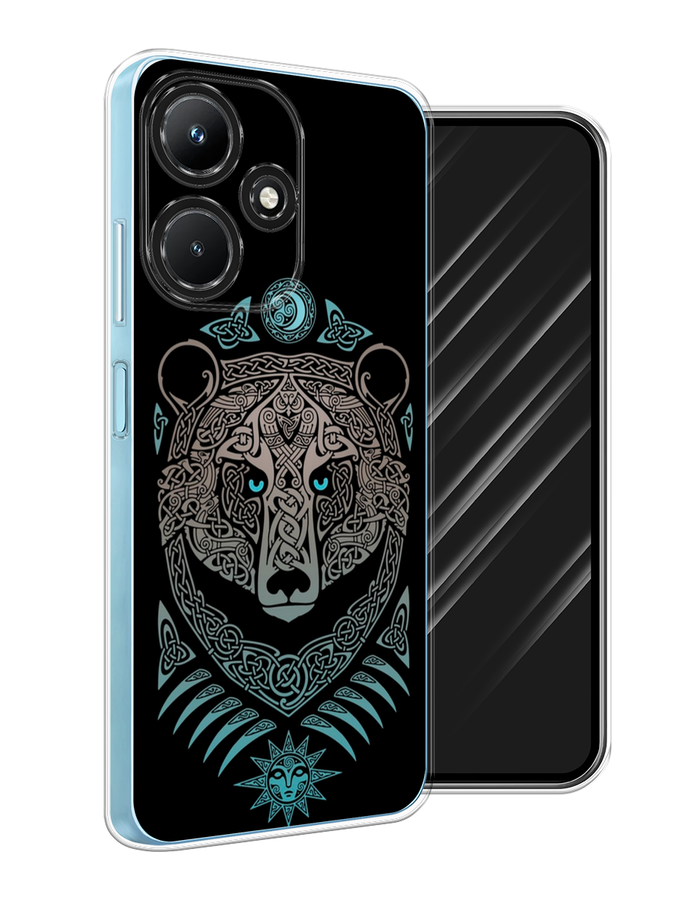 

Чехол Awog на Infinix Hot 30i "Кельтский медведь", Черный;серый, 3104150-2
