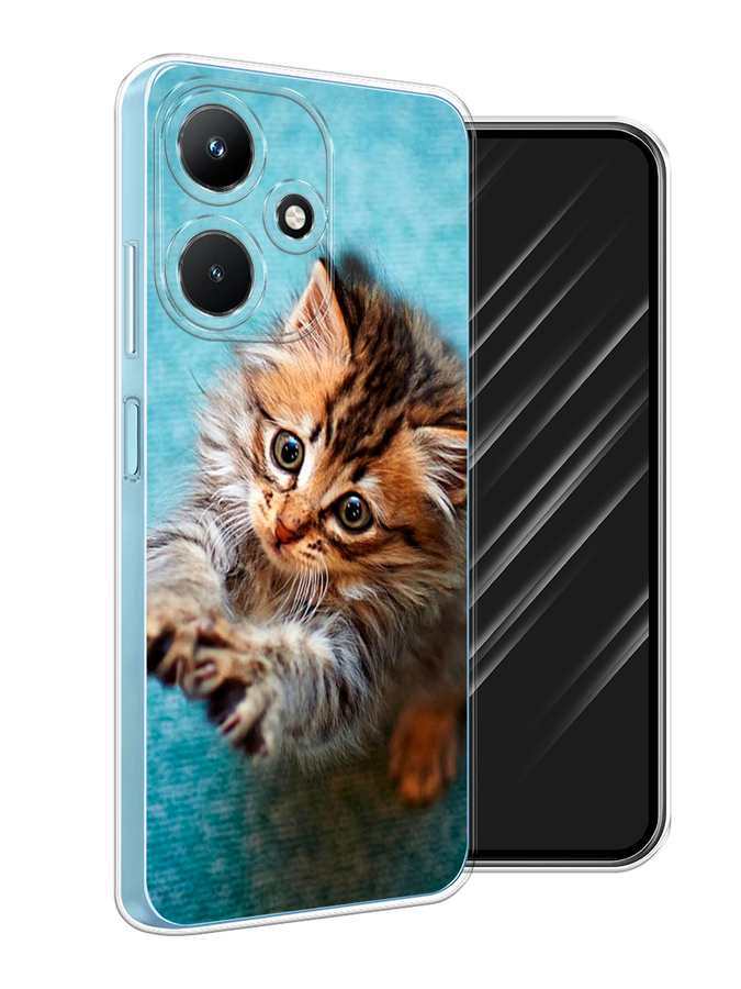 

Чехол Awog на Infinix Hot 30i "Котенок просит есть", Бирюзовый;коричневый;белый, 3104150-2