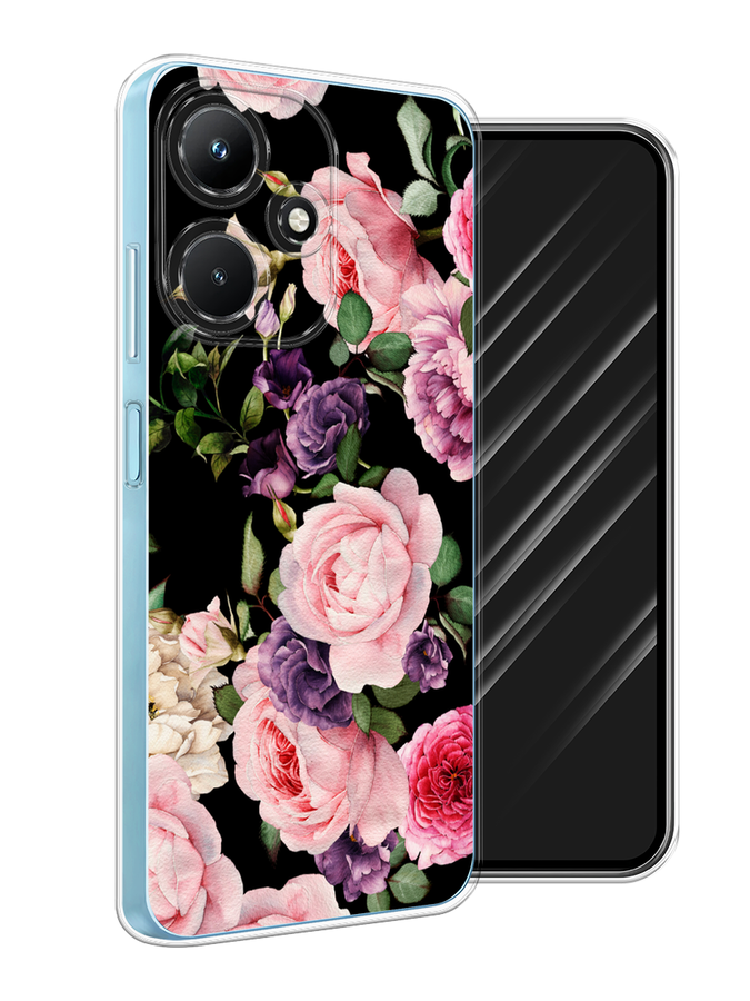 

Чехол Awog на Infinix Hot 30i "Пионы на черном", 3104150-8