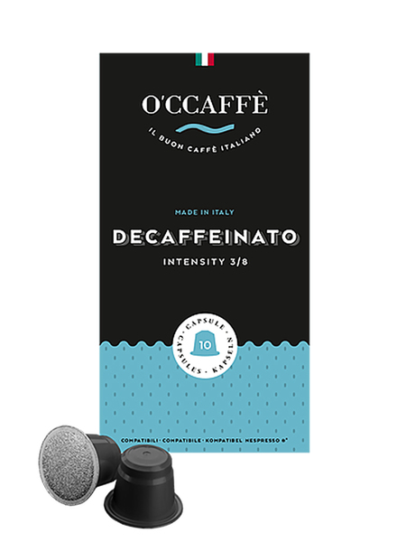 Кофе в капсулах O'CCAFFE Decaffeinato для системы Nespresso, 10 шт (без кофеина)