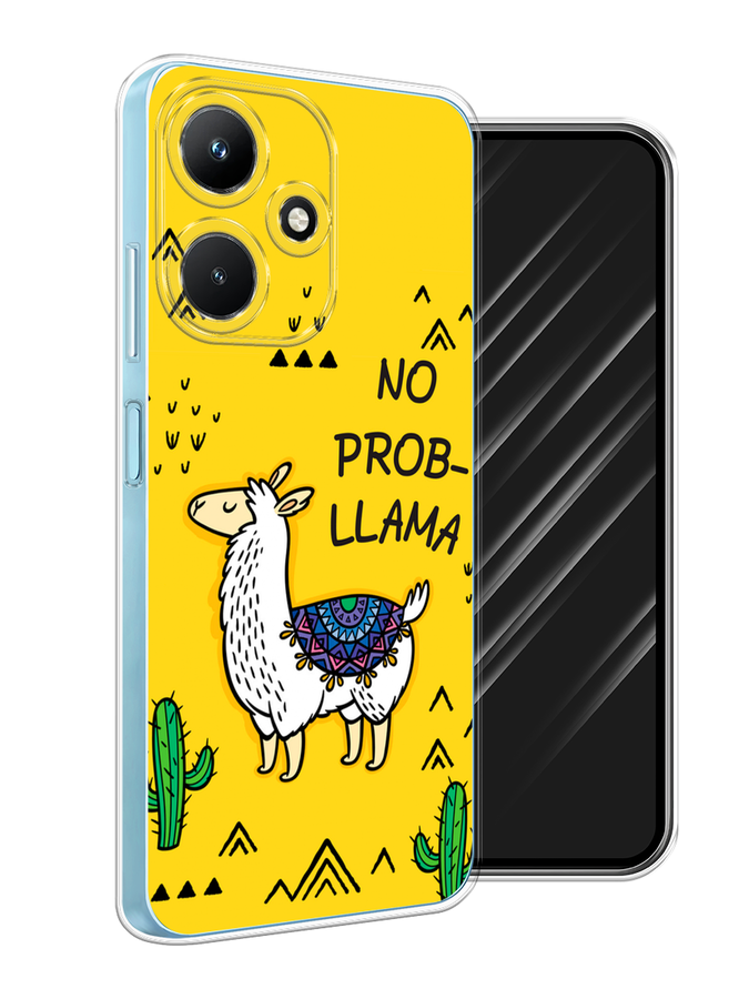 

Чехол Awog на Infinix Hot 30i "No probLLama", Желтый;черный;синий, 3104150-2