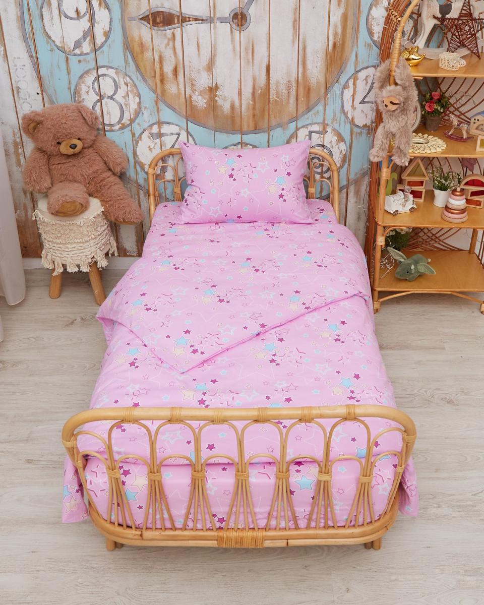 Комплект детского постельного белья Всё себе розовый VSKOLO-Нави-15-140-5070