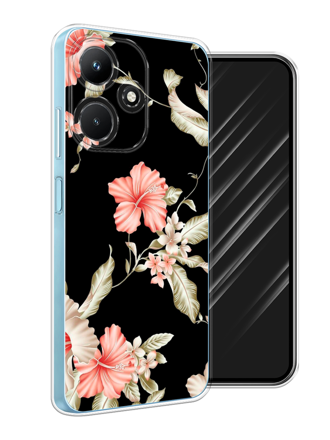 

Чехол Awog на Infinix Hot 30i "Цветы на черном", 3104150-8