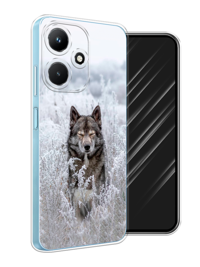 

Чехол Awog на Infinix Hot 30i "Волк в поле", Белый;черный, 3104150-1