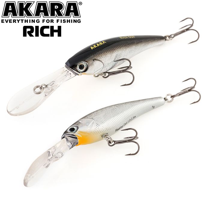 

Воблер Akara Rich 60F 7,0 гр 1/4 oz 2,4 in A83, Разноцветный, Rich